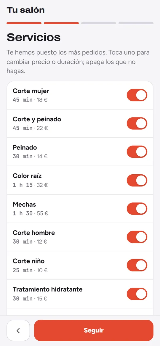 Servicios y precios
